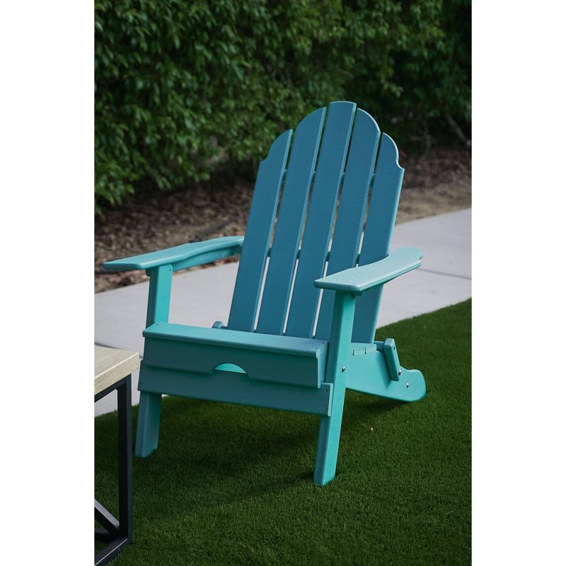 37.8" Foldable Weather Resistant  Outdoor Adirondack Chair - Blue - XBrand