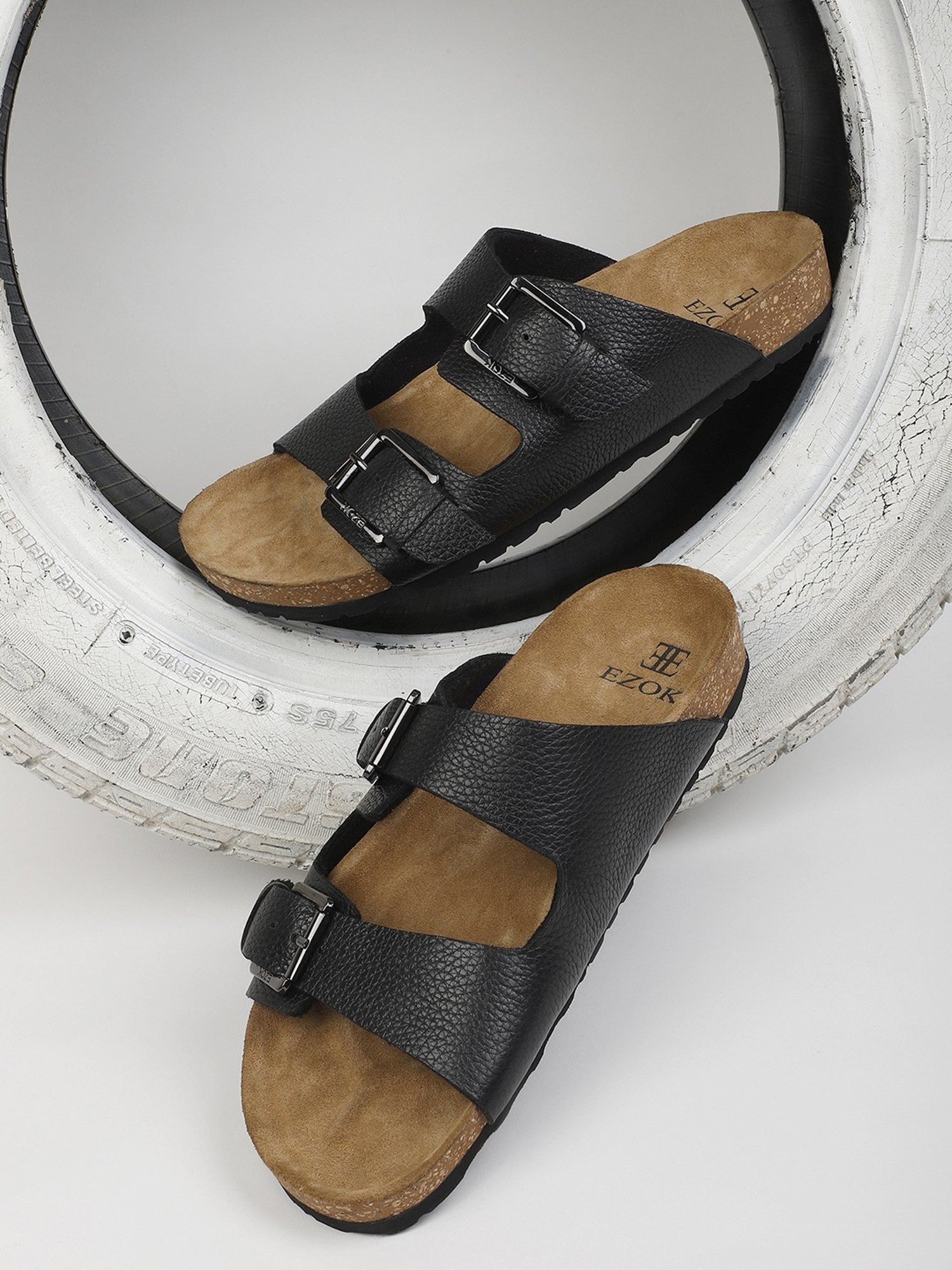 EZOK Men's Black Casual Sandals