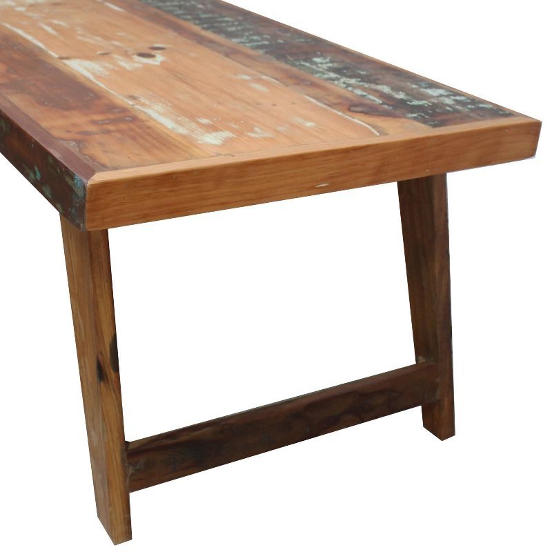Rectangular Handcrafted Wooden Coffee Table with Slanted Tapered Legs Brown - The Urban Port