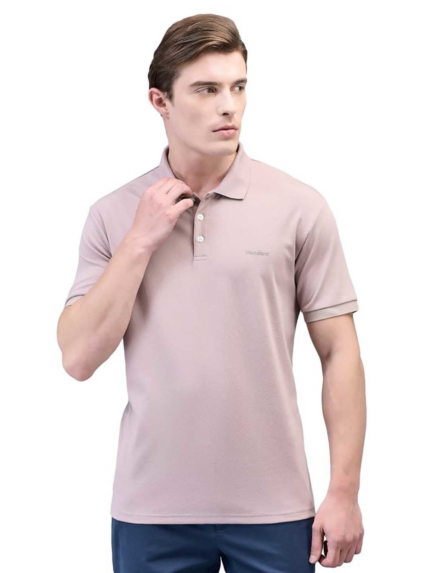 Woodland Dusty Pink Regular Fit Polo T-Shirt