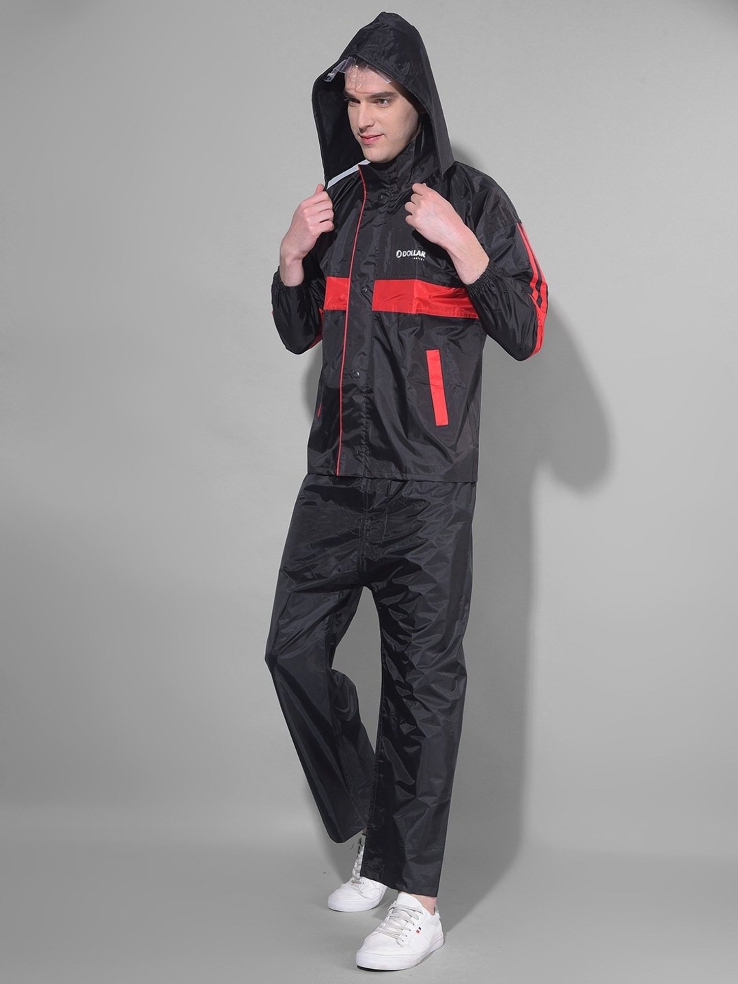 Wildcraft Red & Maroon Regular Fit Colour Block Rainwear Jacket