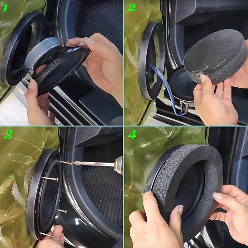6" 6.5" 6.75 inch Universal EVA Self Adhesive Sponge High Rebound Waterproof Car Door Speaker Foam Fast Rings Baffle Kit