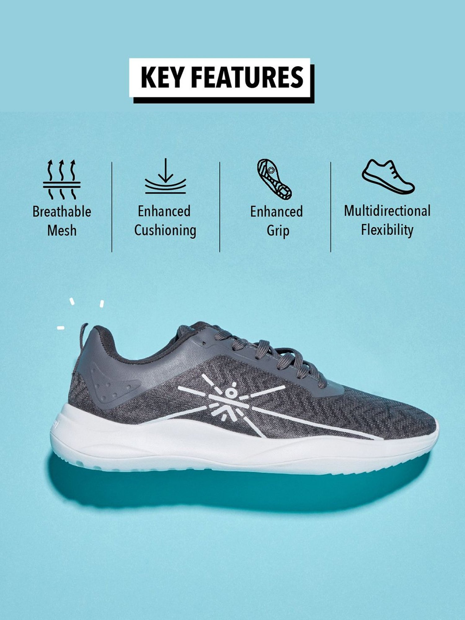 Cultsportone Men's Freedom Grey Running Shoes
