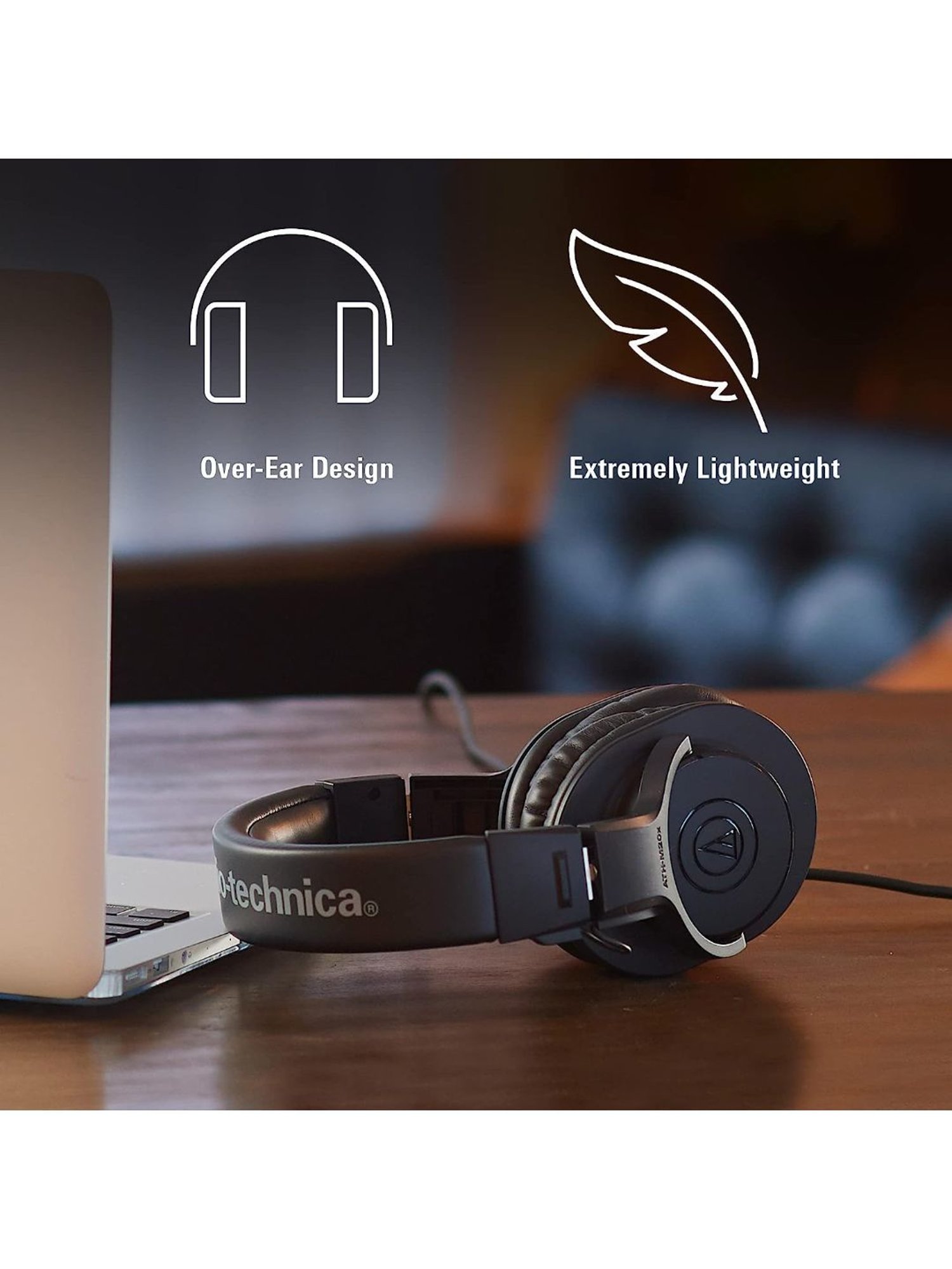 Audio Technica ATH M20x Over Ear Professional Studio Monitor Headphones (Black)