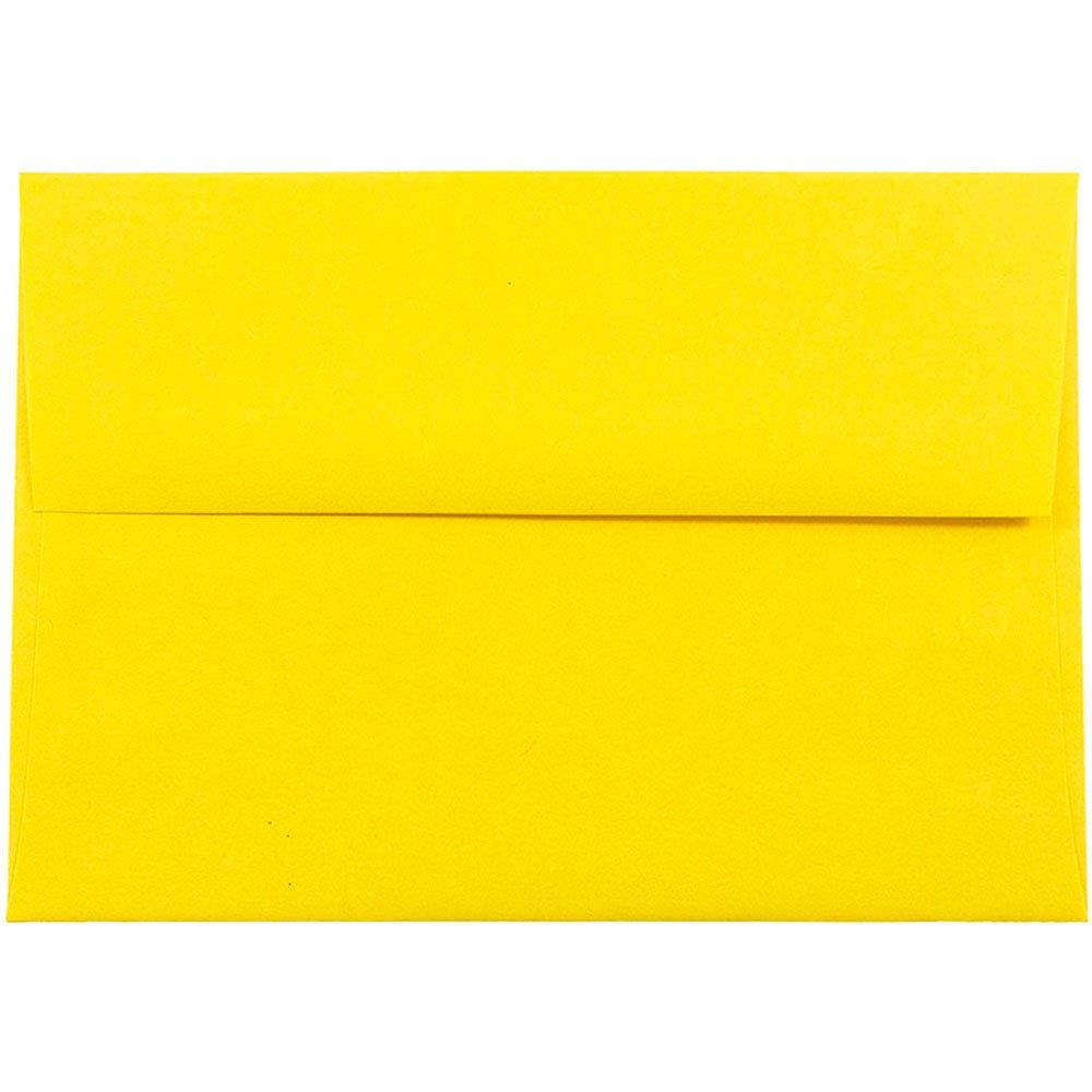 JAM PAPER A7 Colored Invitation Envelopes - 5 1/4 x 7 1/4 - Yellow Recycled - 50/Pack