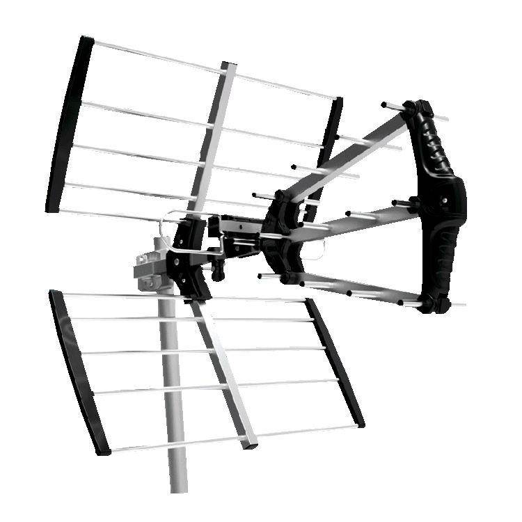 26.25" Silver and Black Digiwave Triple-Boom UHF Outdoor TV Antenna