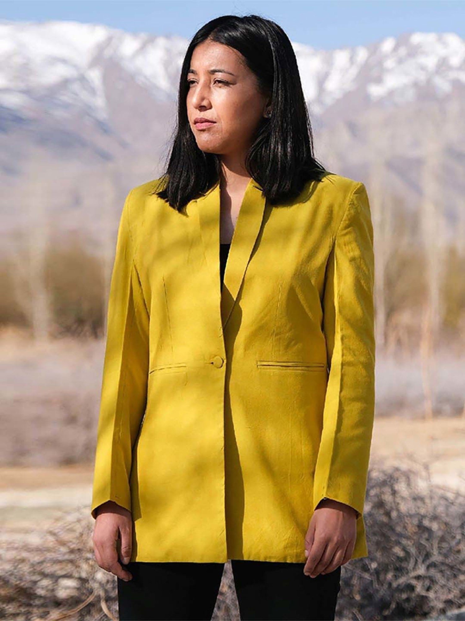 Okhai Dry Laburnum Yellow Pure Cotton Blazer