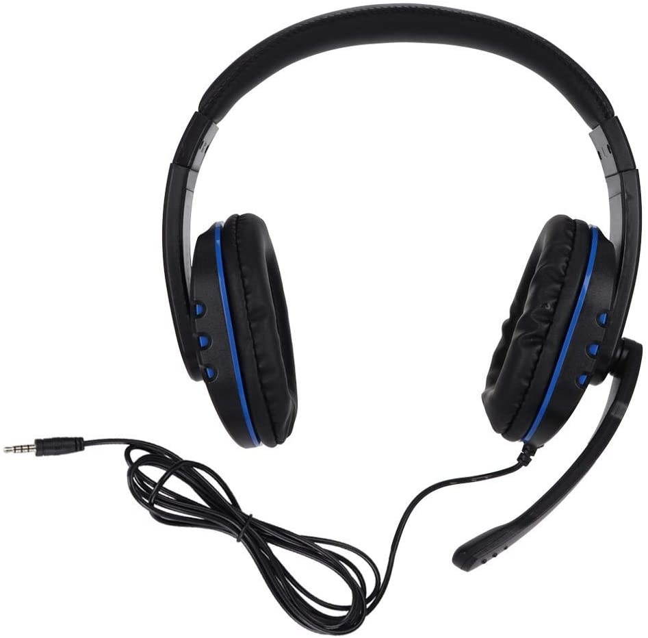PUSOKEI Wired Gaming Headphone with Large-Diameter Speakers, Universal Double-Sided Headset with 3.5mm Straight Plug, Ergonomic Design, Double-Sided Headset