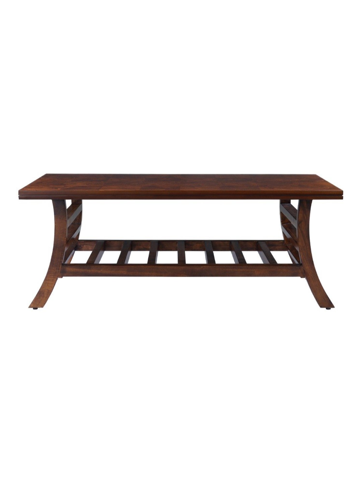 Durian Scarlet Brown Veneer & Solid Wood Coffee Table in Oak Finish