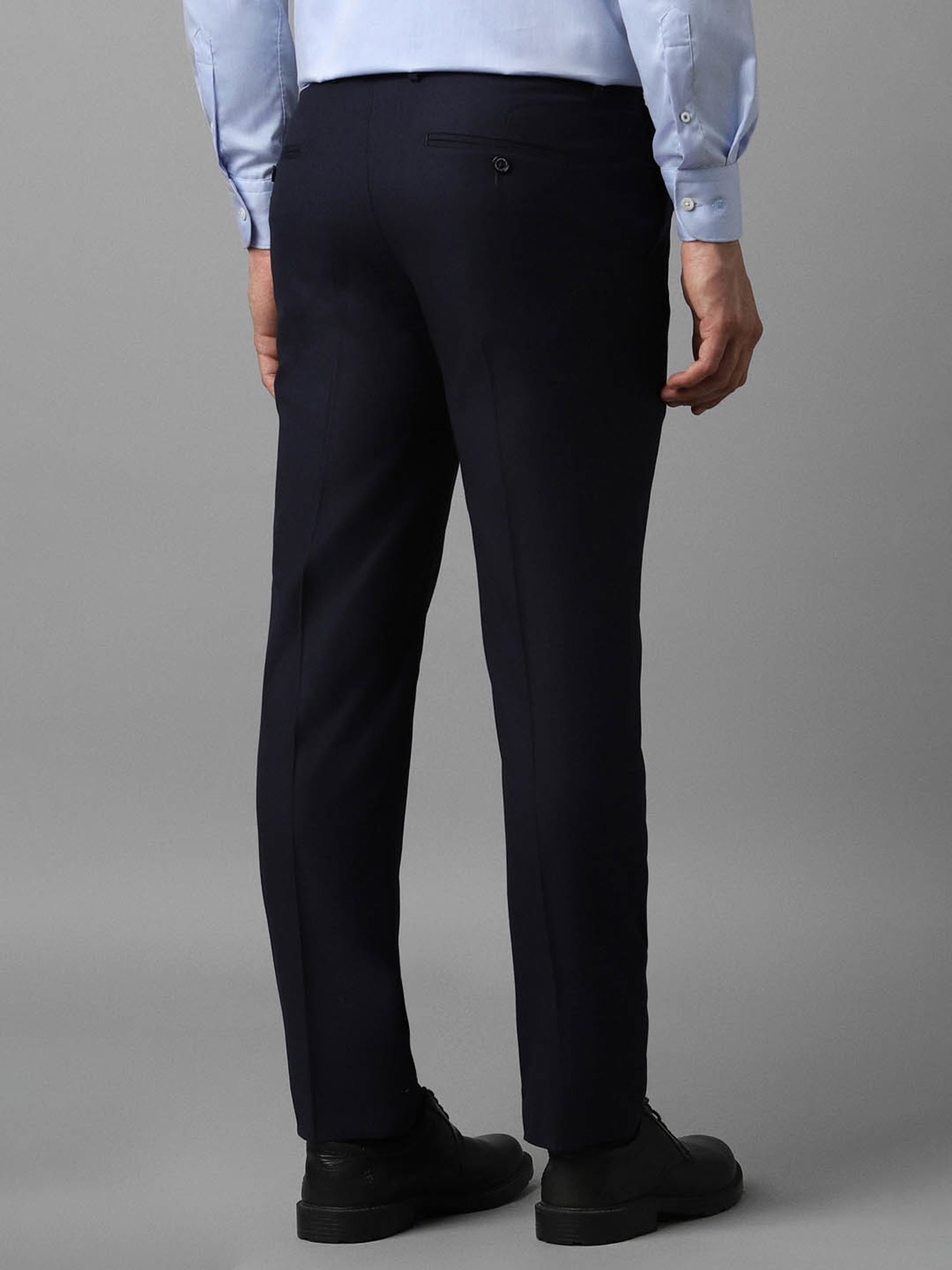 Louis Philippe Navy Blue Slim Fit Trousers