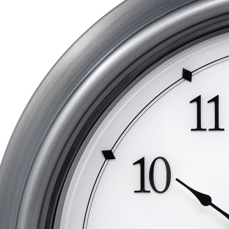 18" Glass Wall Clock Therm/Hygrometer With LED Silver - AcuRite