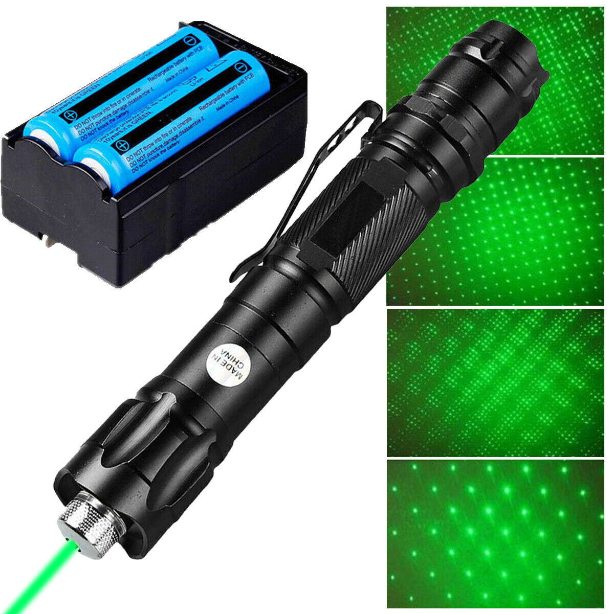 1mW 990Miles Star Beam Green Laser Pointer Pen 532nm Visible Lazer+2xBatt+char