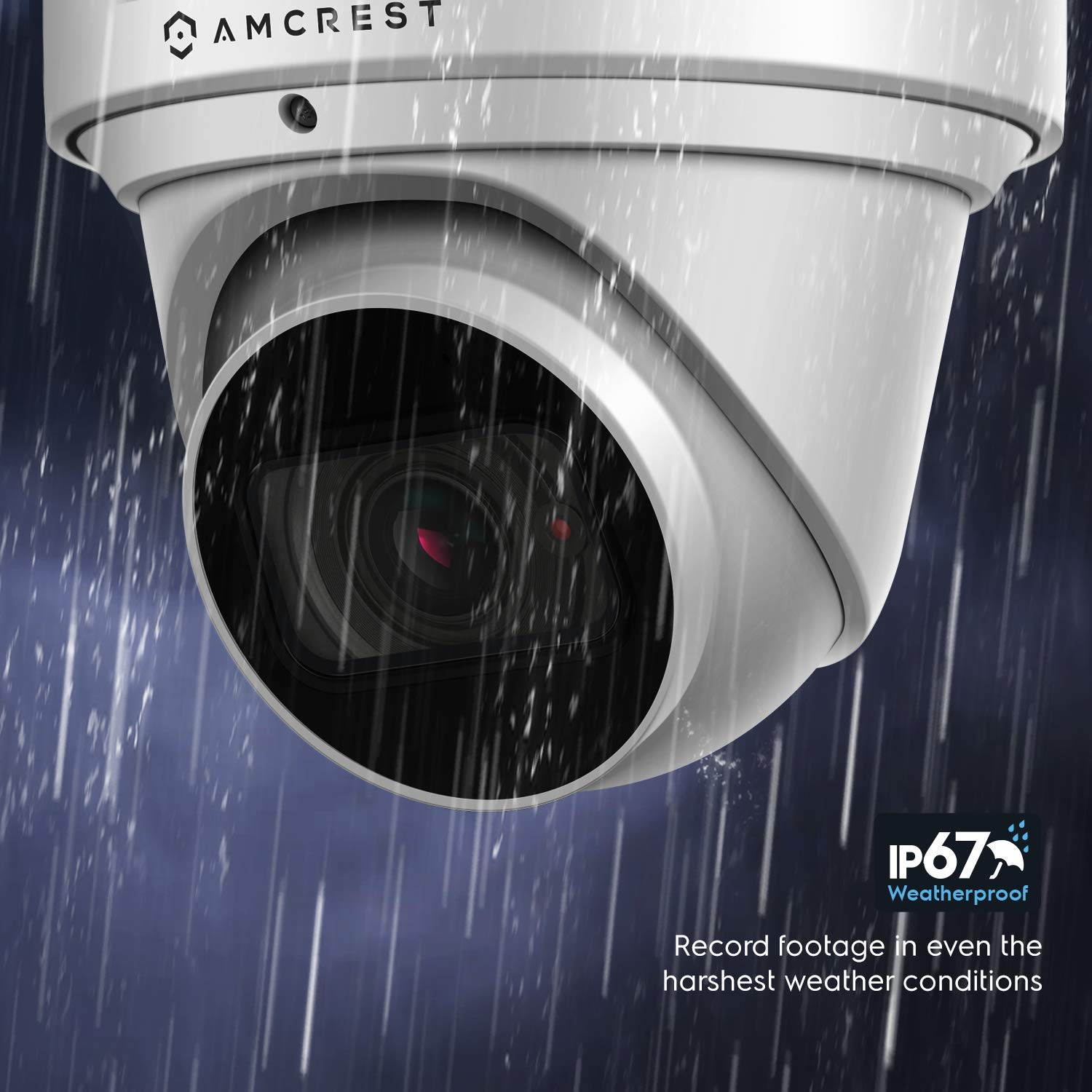 Amcrest 4K Optical Zoom IP Camera, Motorized Lens, 8MP Outdoor POE Camera Dome, 4X Optical Zoom Security Camera Turret, 2.7mm~12mm Lens, IP67 IK10 Vandal Resistant, MicroSD Recording, (IP8M-MT2544EW)