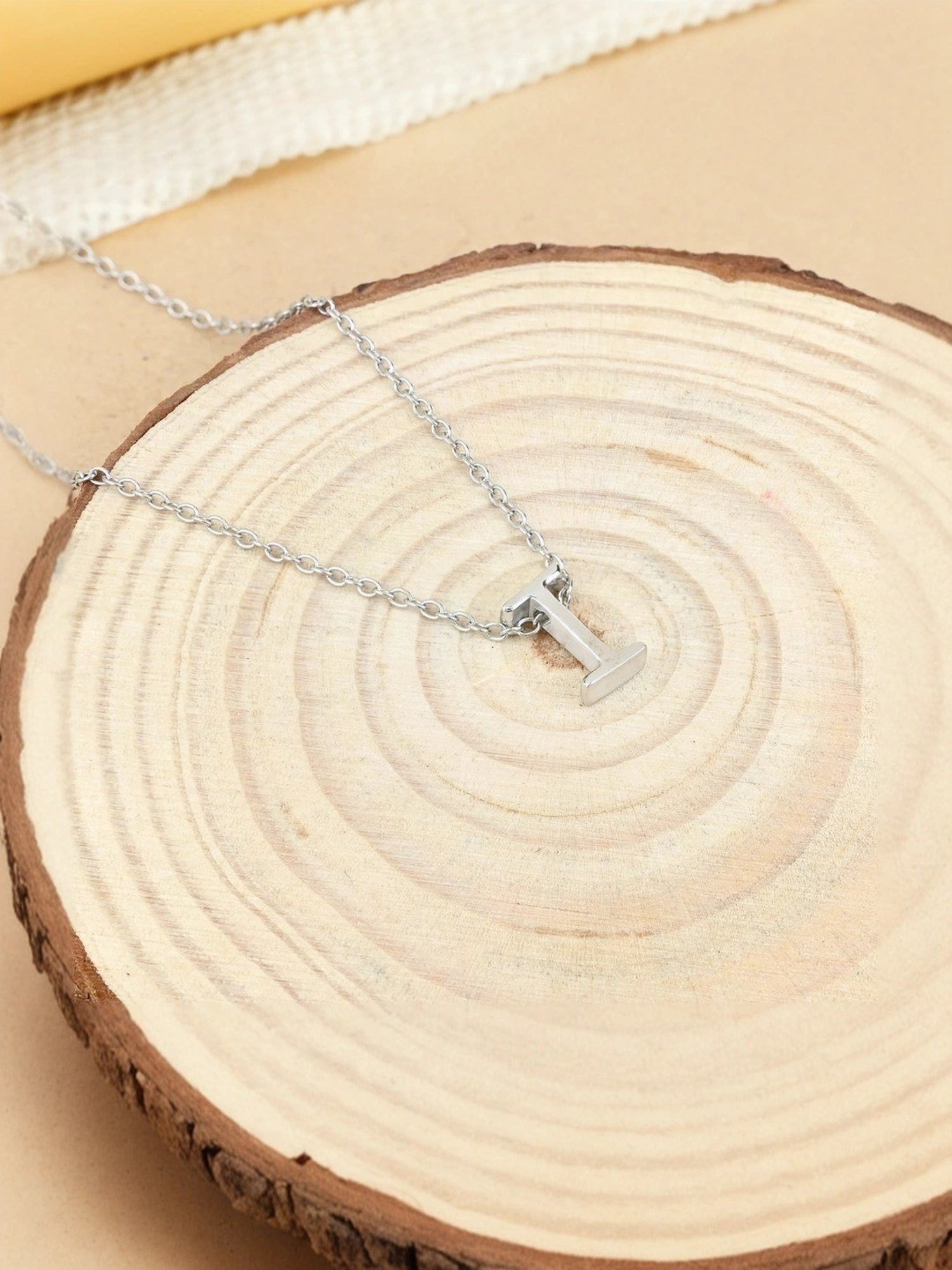 Touch925 Sterling Silver Infinite I Initial Chain Pendant