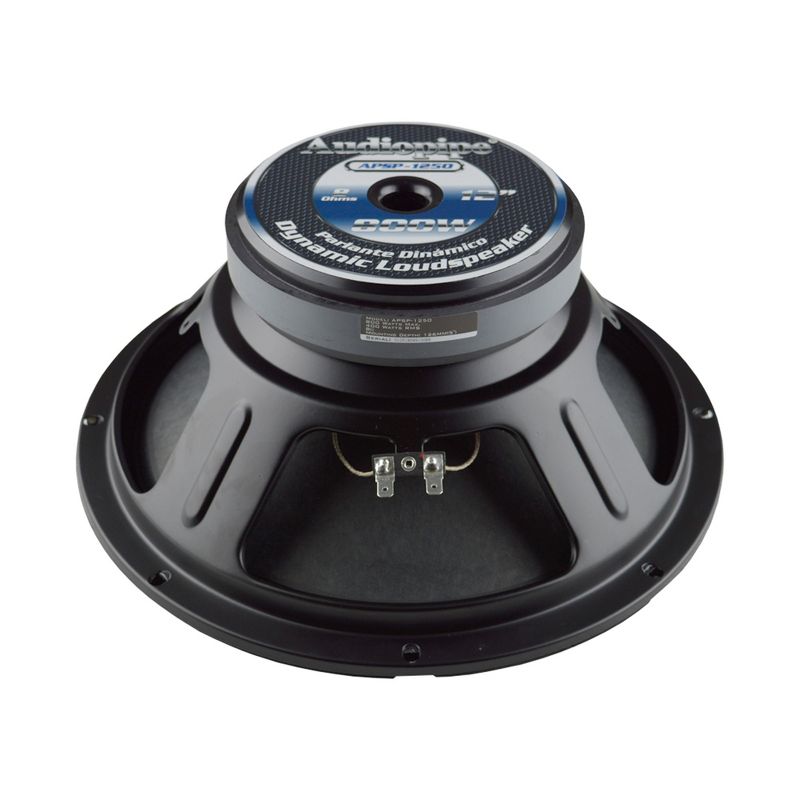 Audiopipe APSP-1250 12 Inch 800 Watt MAX, 400 Watts RMS, and 8 Ohm Dynamic Mid Range Car Audio Loudspeaker with 2.5 Inch Kapton Voice Coil