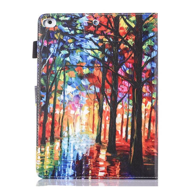 Dteck iPad Mini 1 2 3 4 Case - Slim Fit PU Leather Flip Stand Cover with Auto Sleep Wake Feature Smart Case for Apple iPad Mini 1/2/3/4 Generation, Colorful Tree