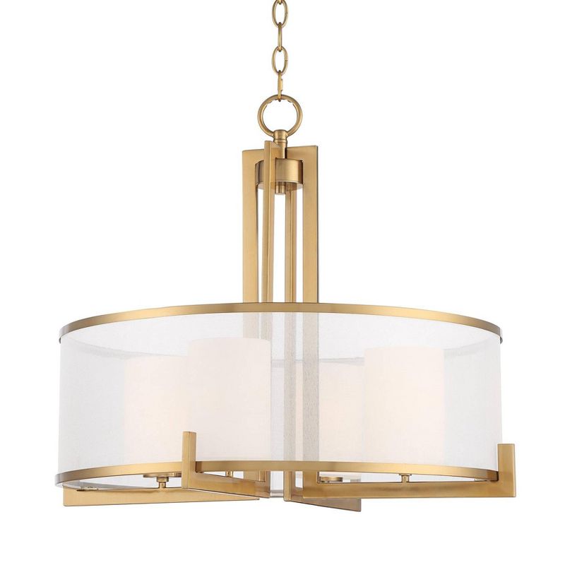 Possini Euro Design Persephone 24" Wide Warm Antique Brass Drum Pendant Light