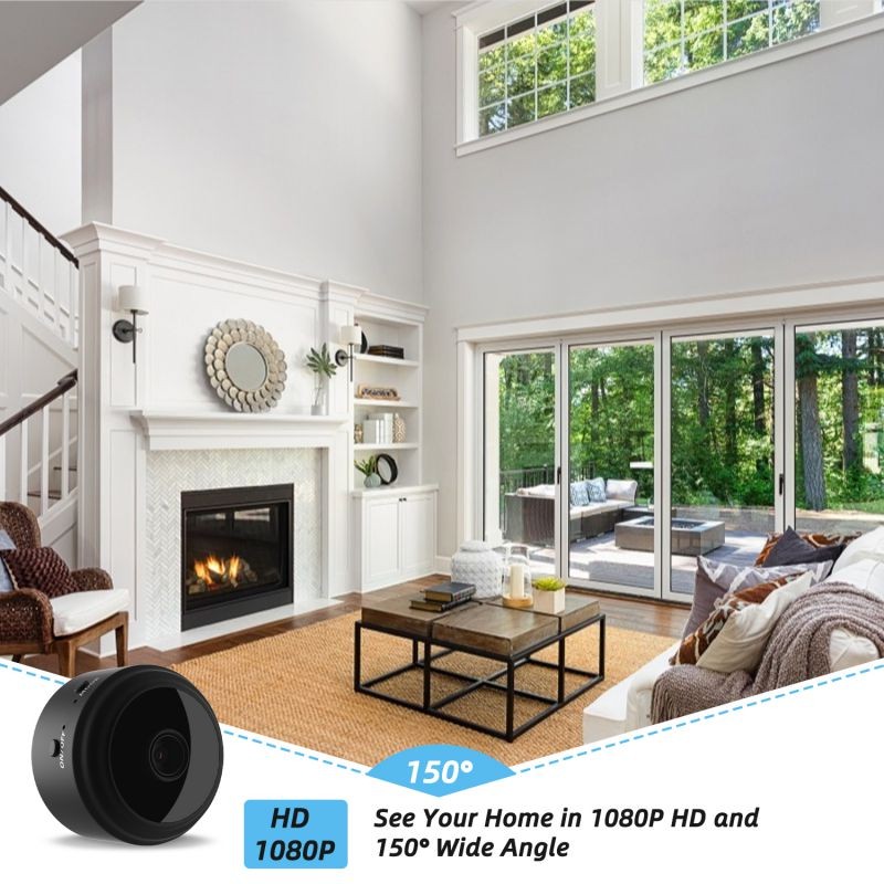 Donwell New Mini Hidden Spy Camera Wireless WIFI Night Vision 1080P HD Motion Detection IP Camera For Home Security (Black)