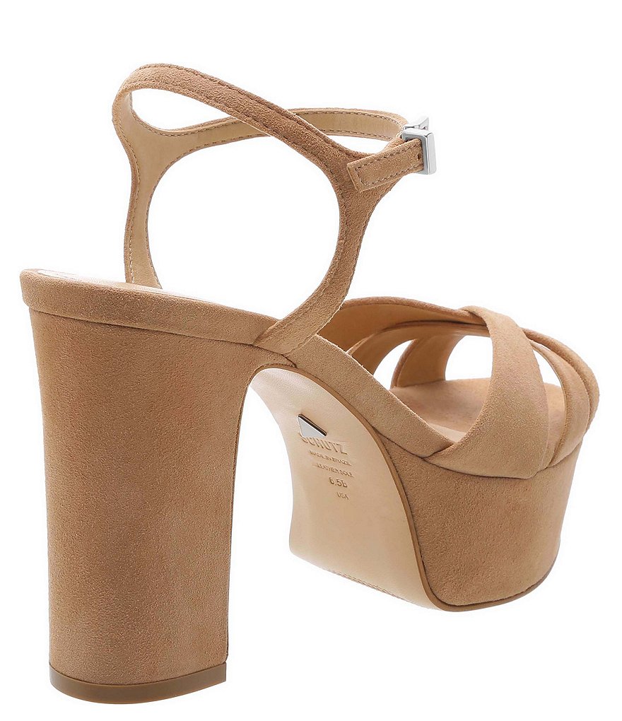 Schutz Keefa Suede Platform Block Heel Sandals