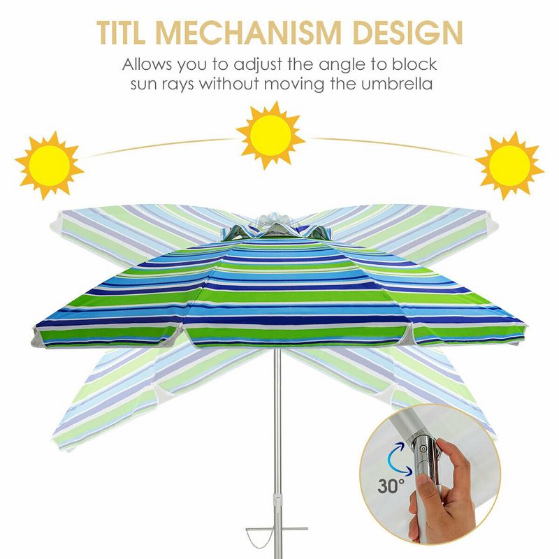 9' x 5' Rectangular Double Top Patio Outdoor Market Umbrella Emerald Green - Crestlive Products
