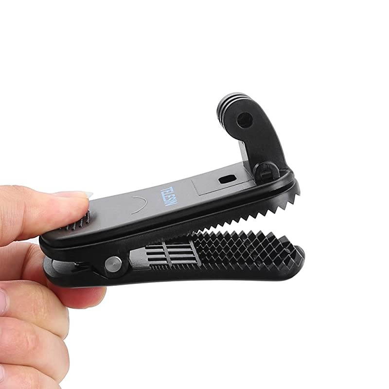 Rotation Backpack Camera Clip On Clamp Mount for GoPro Hero 8, Hero 7/6/5 Black, Hero 4, Hero 3, Hero 4 and Hero 5 Session Cameras