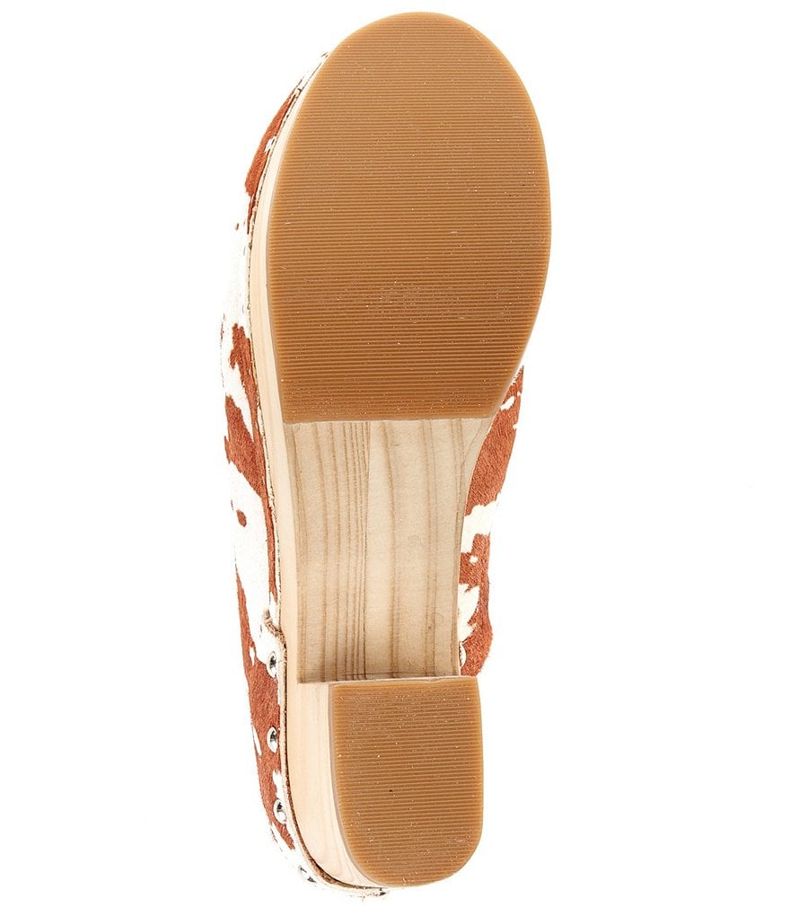 Chelsea & Violet Jana Cow Print Haircalf Clogs