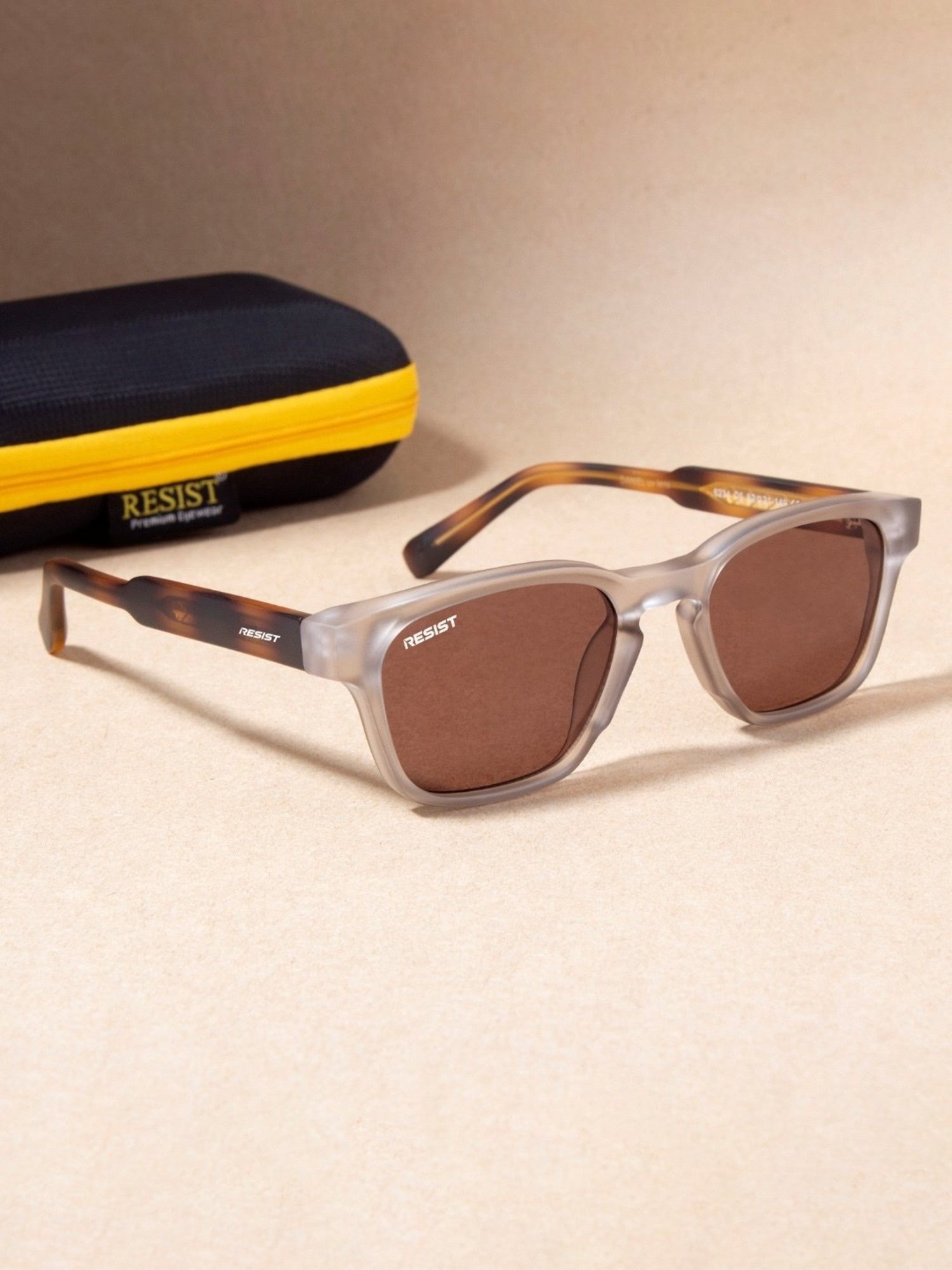 Resist Eyewear Brown Wayfarer uv protected Unisex Sunglasses