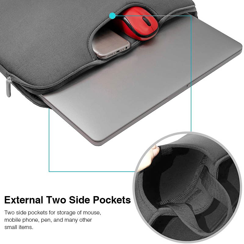 Laptop Sleeve Bag Handbag 14 Inch Carrying Case, 360&deg; Protective Computer Bag, Waterproof Shockproof Durable, Gray