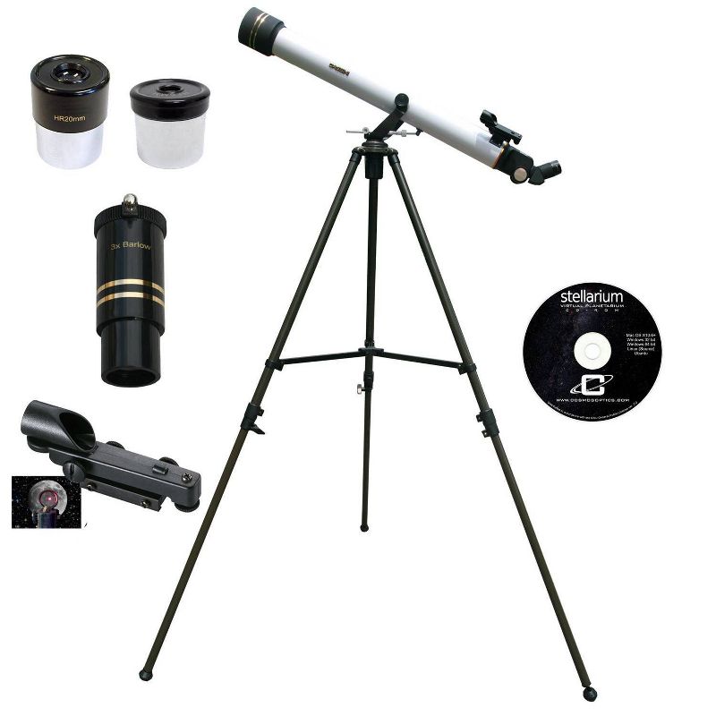 Cassini 800mm x 60mm Astronomical and Terrestrial/Land Telescope Kit - white