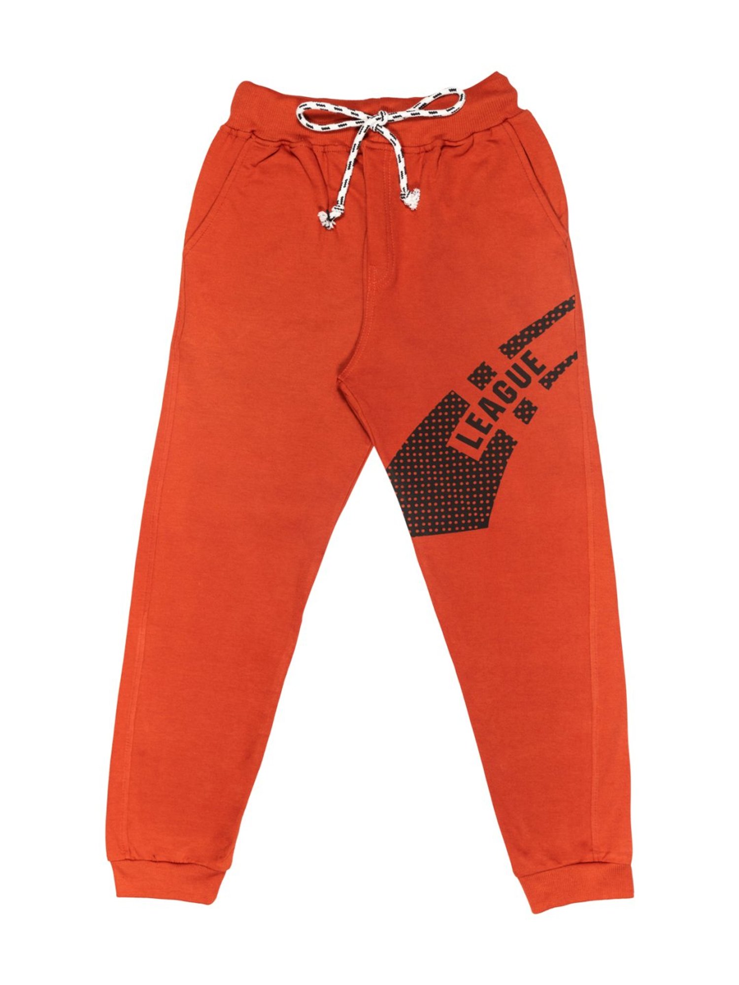 Todd N Teen Kids Rust Cotton Graphic Print Joggers