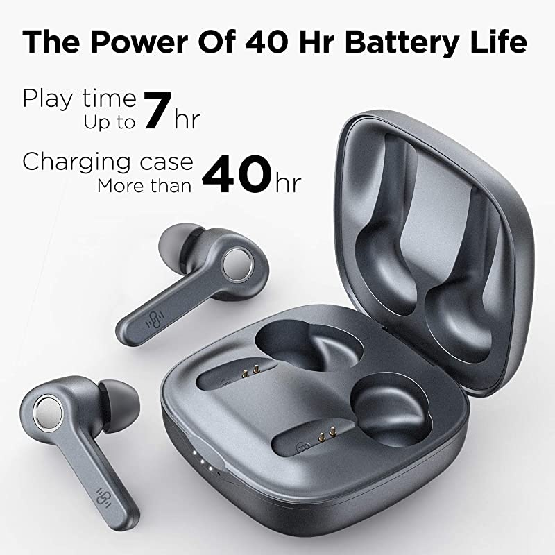 Wireless Earbuds, Upgraded  Bluetooth V5.2 in-Ear Stereo Wireless Headphones USB-C Quick Charge Bluetooth Earbuds IPX8 40Hours Play Time-Grey