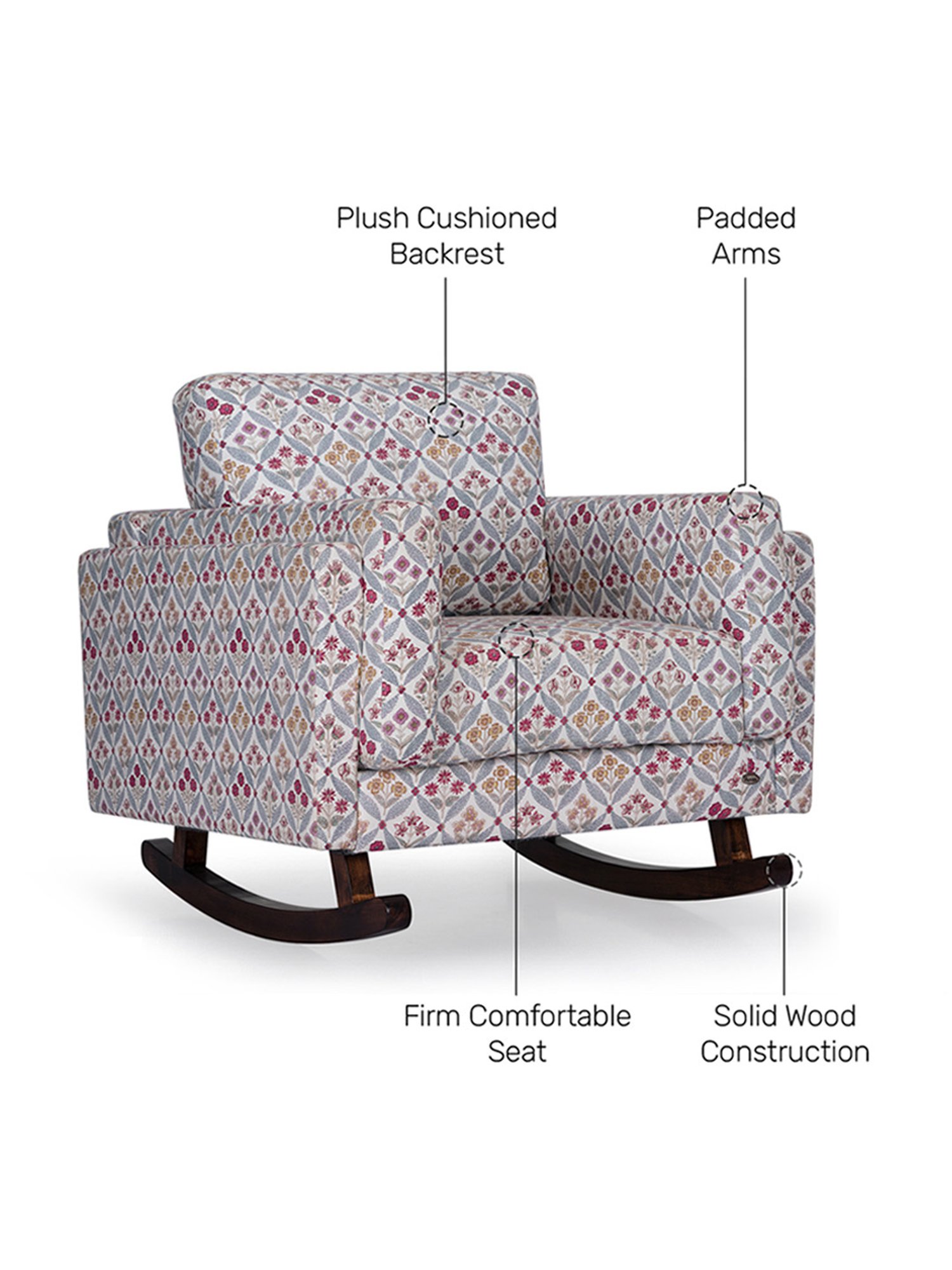 Durian Sylvie Aurora Multicolor Wood & Fabric Living Chair