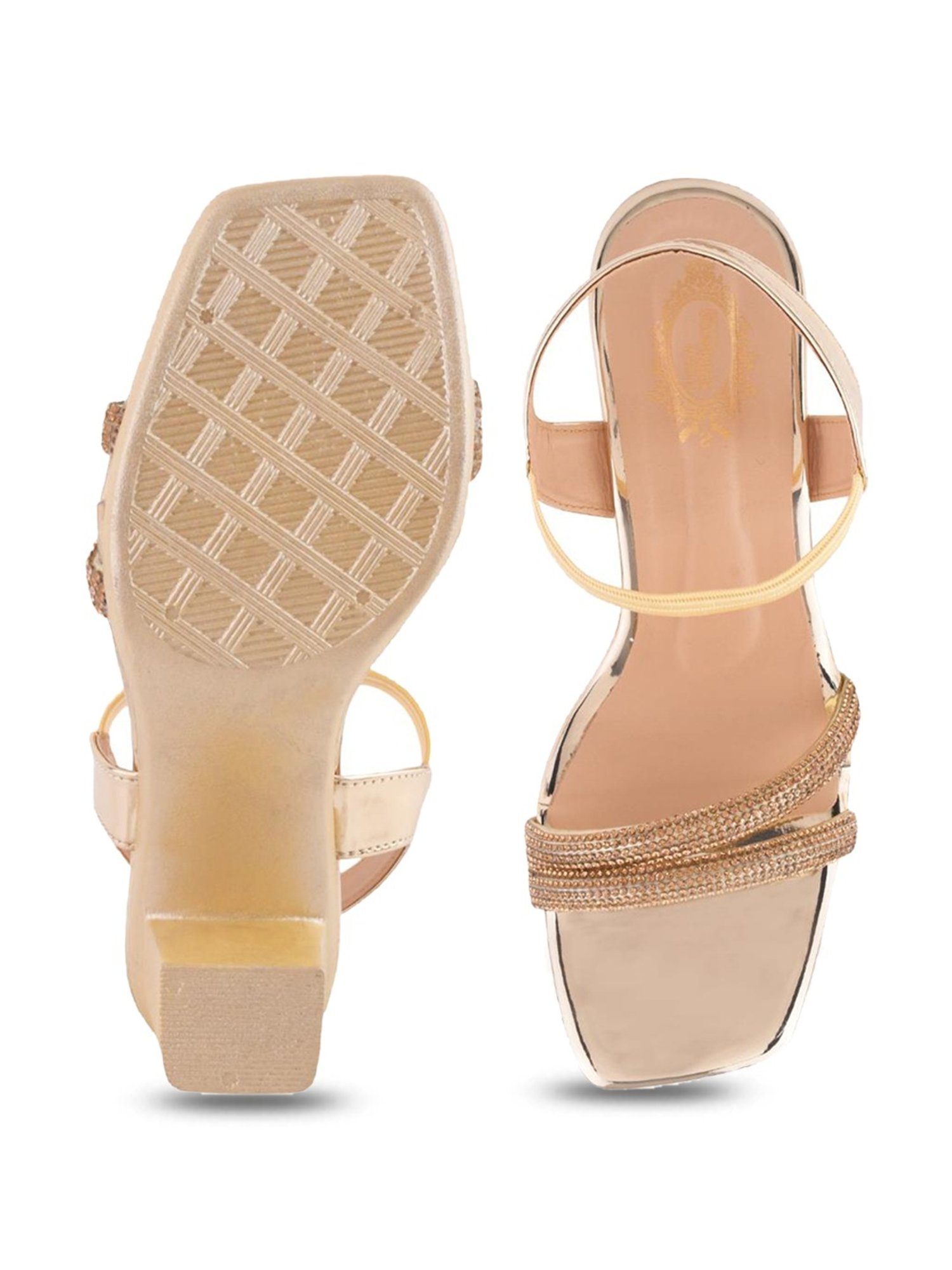 Shoetopia Women's Golden Casual Sandals