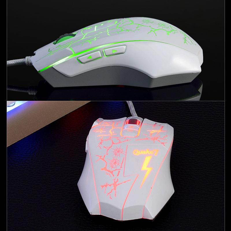 Ajazz Q7 Wired LED Backlit 4000DPI Optical Usb Ergonomic 8 Buttons Gaming Mouse