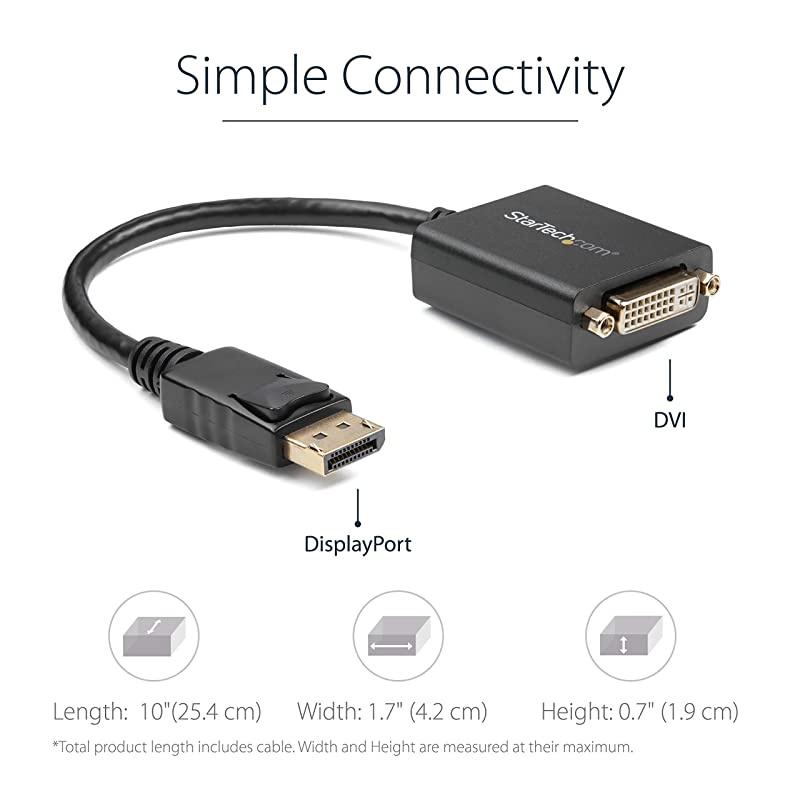 com DisplayPort to DVID Adapter 1920x1200 Passive DVI Video Converter with Latching DP Connector DP2DVI2 HDMI Male to DVI Female Adapter 8in 1080p DVID Gender Changer Cable