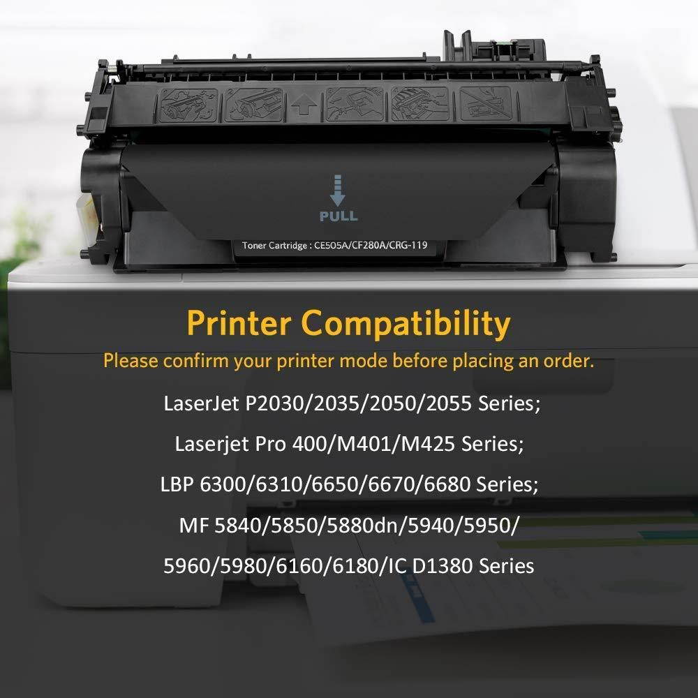 Allwork Compatible HP 80A CF280A 05A CE505A Toner Cartridge use for HP Laserjet P2035 P2055x P2055dn P2055d P2035n, HP Laserjet Pro 400 M401 M425 (Black, 1-Pack)