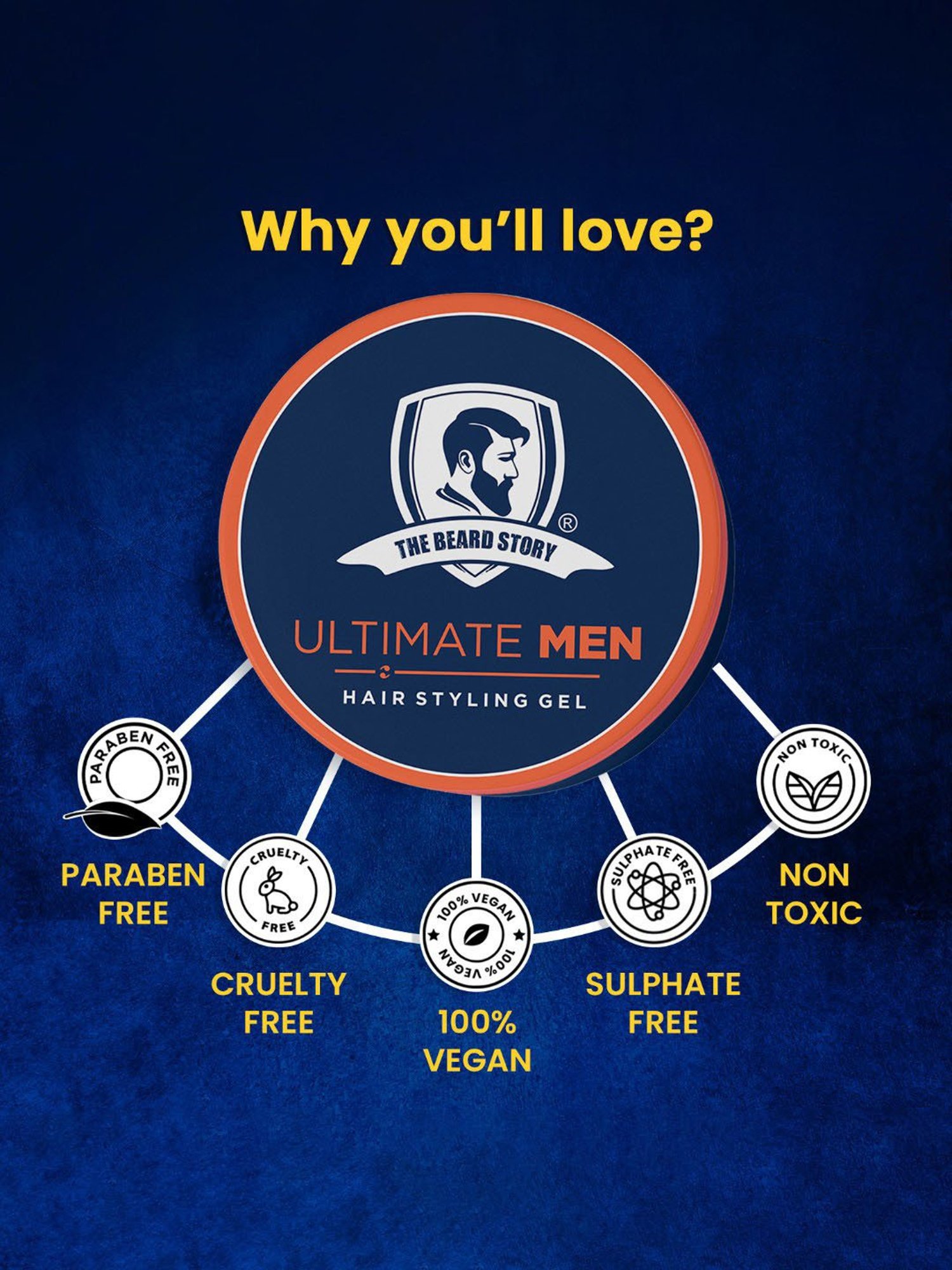 The Beard Story Hair Styling Gel For Medium Hold - 100 gm