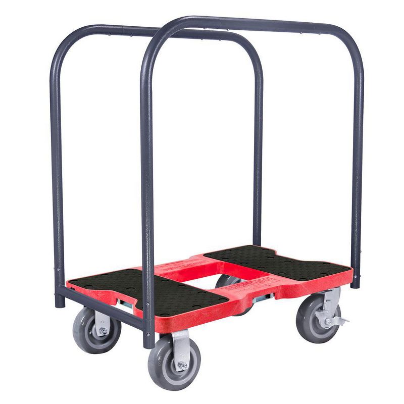Snap Loc 1,800 lb Capacity Super Duty E Track Panel Cart Dolly Red, Heavy Duty 6 in Polyurethane Swivel Non Marking Caster Wheels