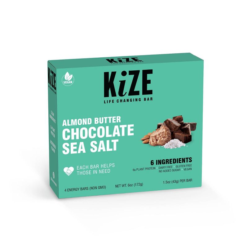 Kize Raw Energy Bar Almond Butter Chocolate Sea Salt - 6oz