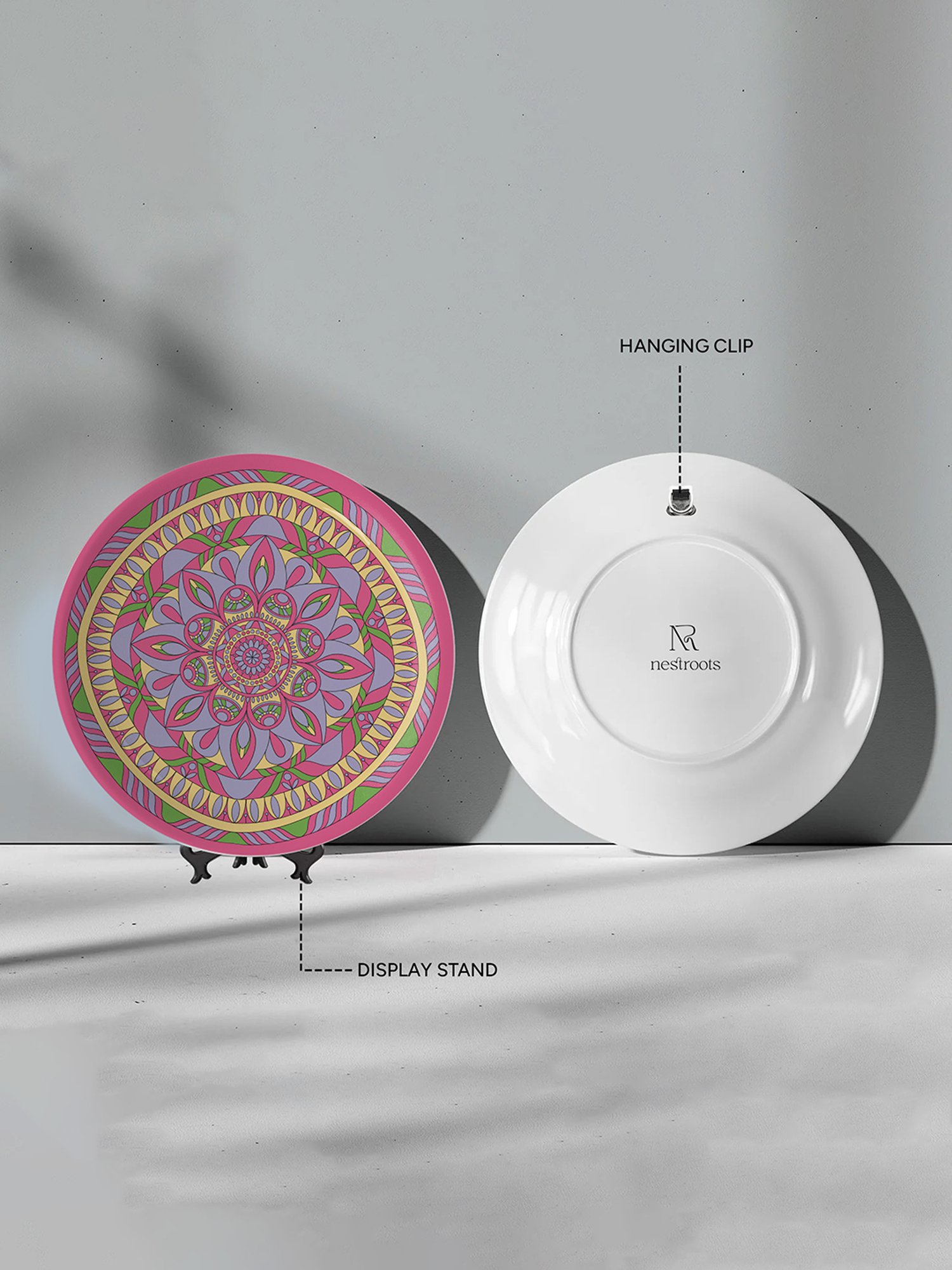Nestroots Inner Peace Mandala Multicolour Porcelain Decorative Wall Plate