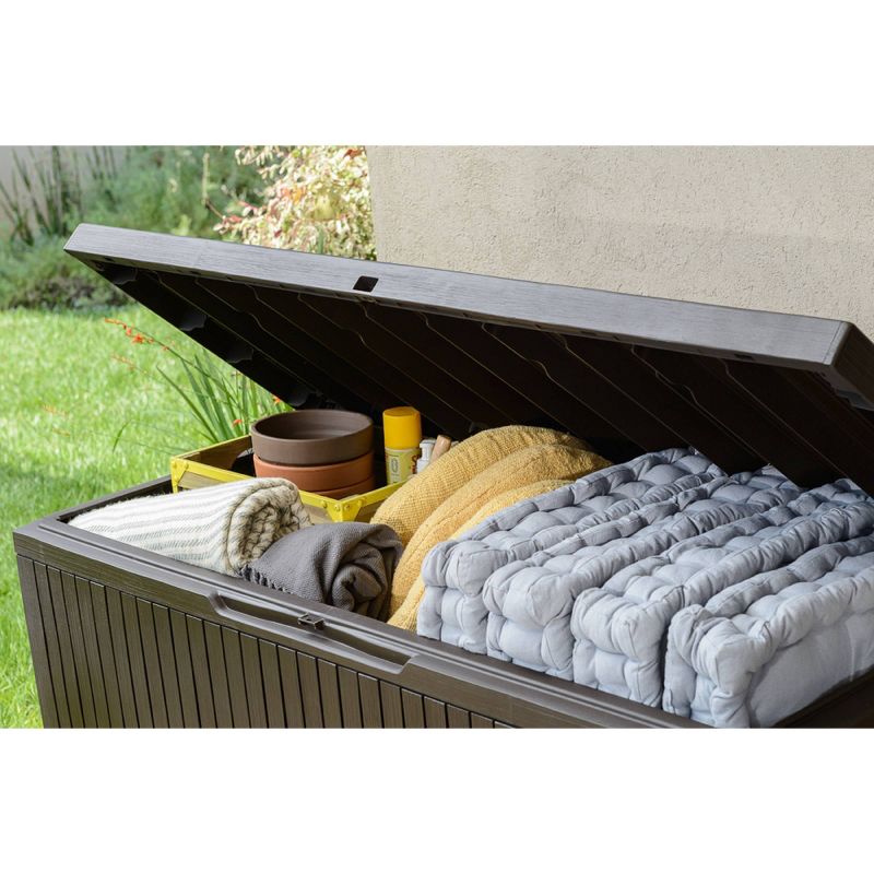 80gal Springwood Outdoor Resin Storage Deck Box Brown - Keter