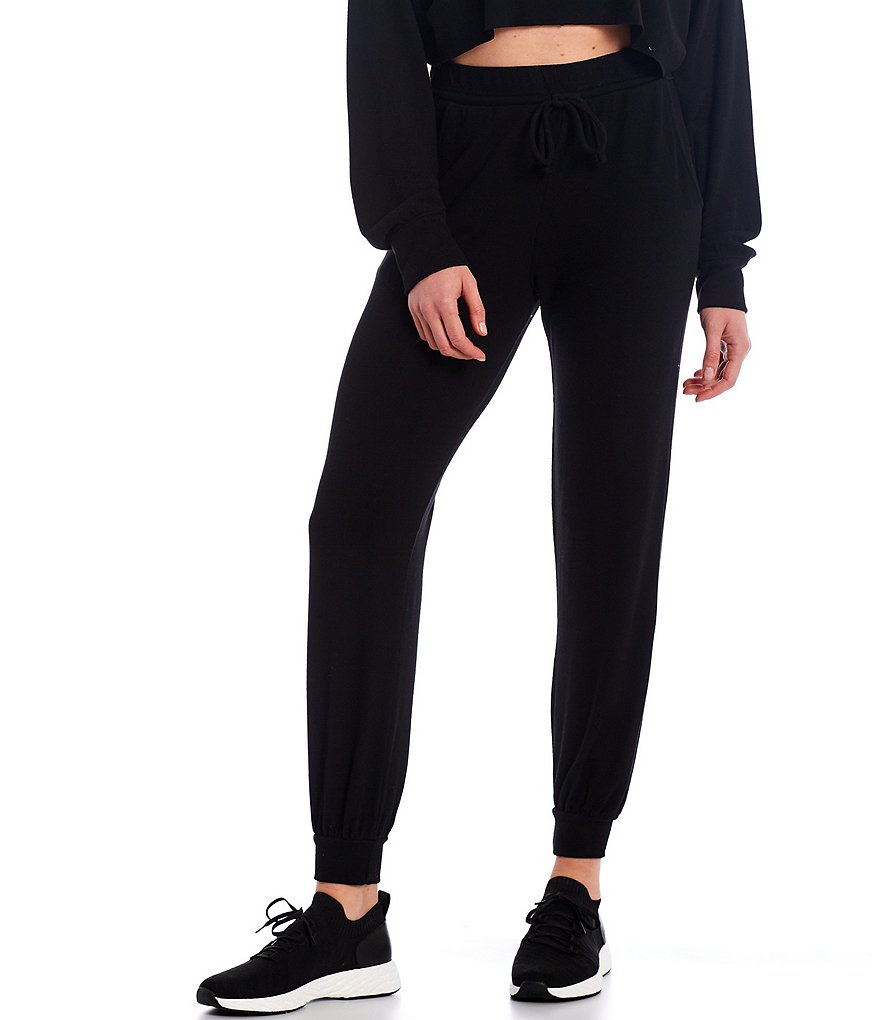 NIA Ribbed Hacci Drawstring Straight Leg Coordinating Ankle Joggers