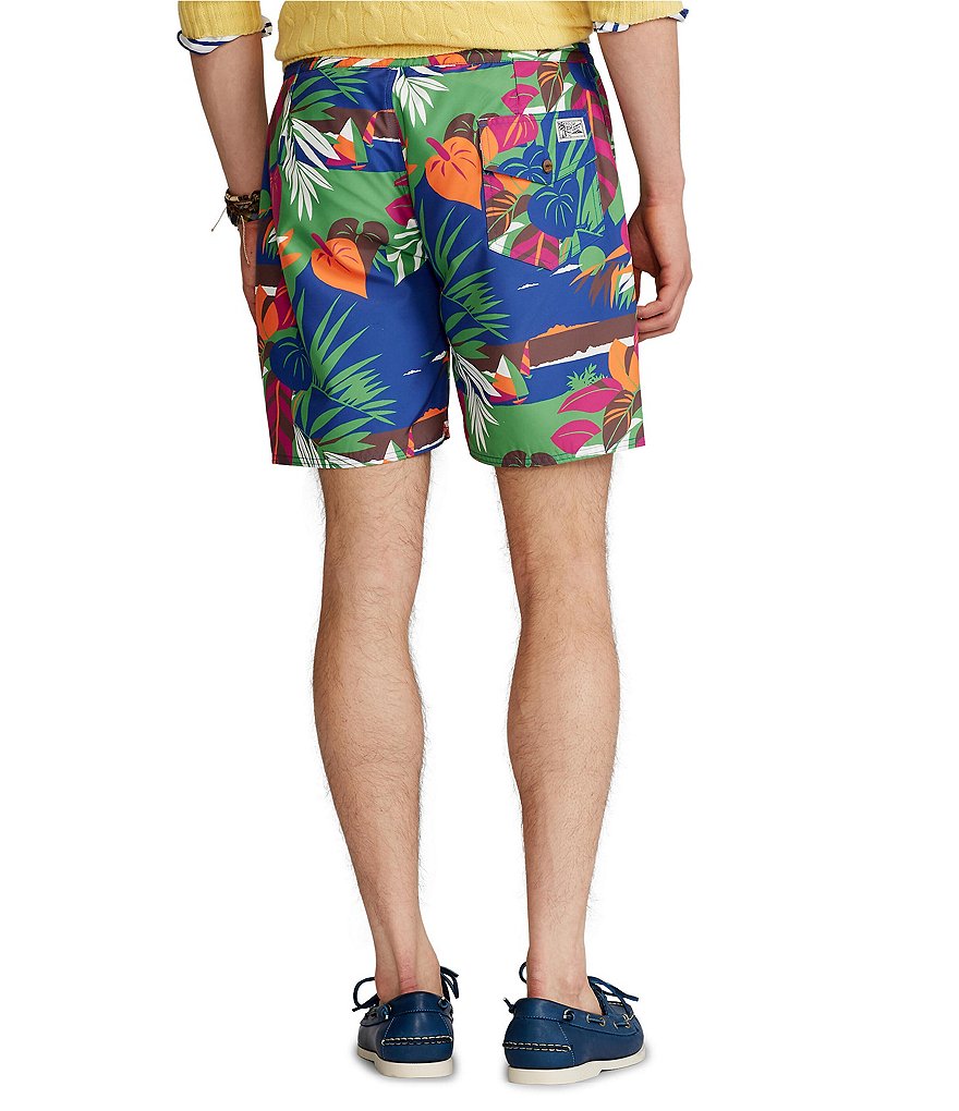 Polo Ralph Lauren Traveler Solid Blue 5 3/4#double; Inseam Swim Trunks