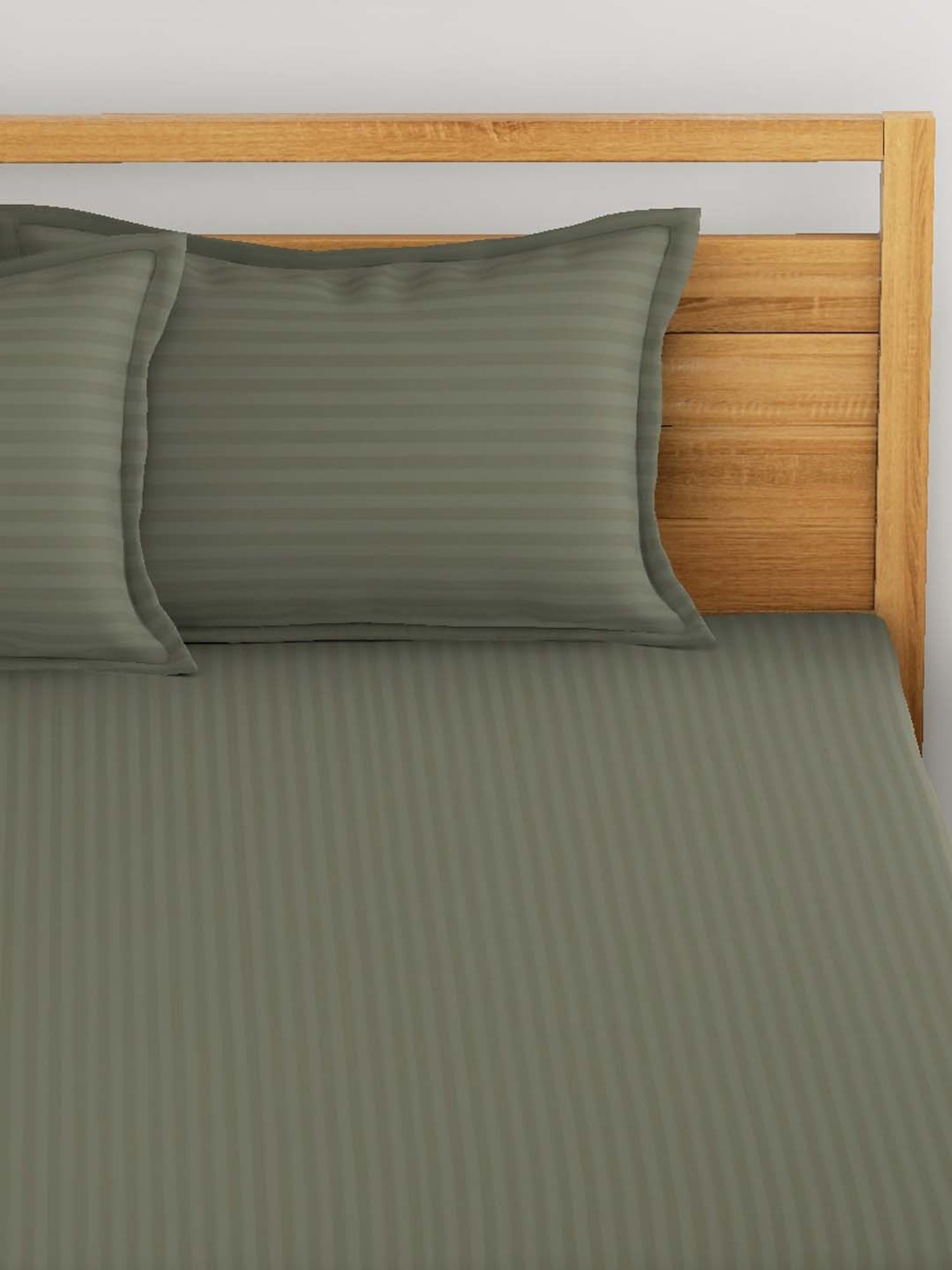 My Room Grey 100% Cotton 300 TC King Bedsheet with 2 Pillow Covers