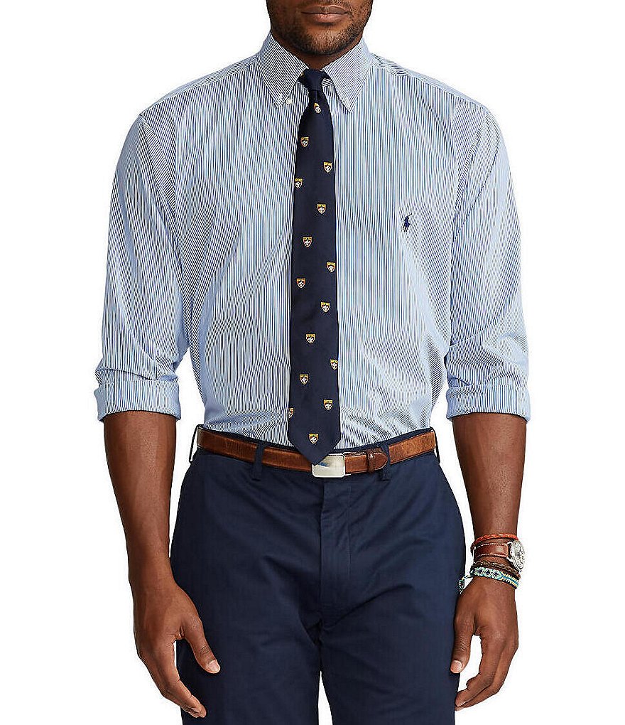 Polo Ralph Lauren Big & Tall Stripe Stretch Poplin Long-Sleeve Woven Shirt