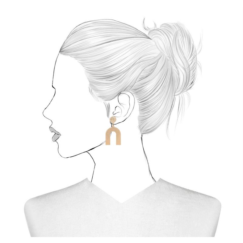 Flat Geometric Brass and in Worn Gold Post Top Earrings - Universal Thread™ Gold