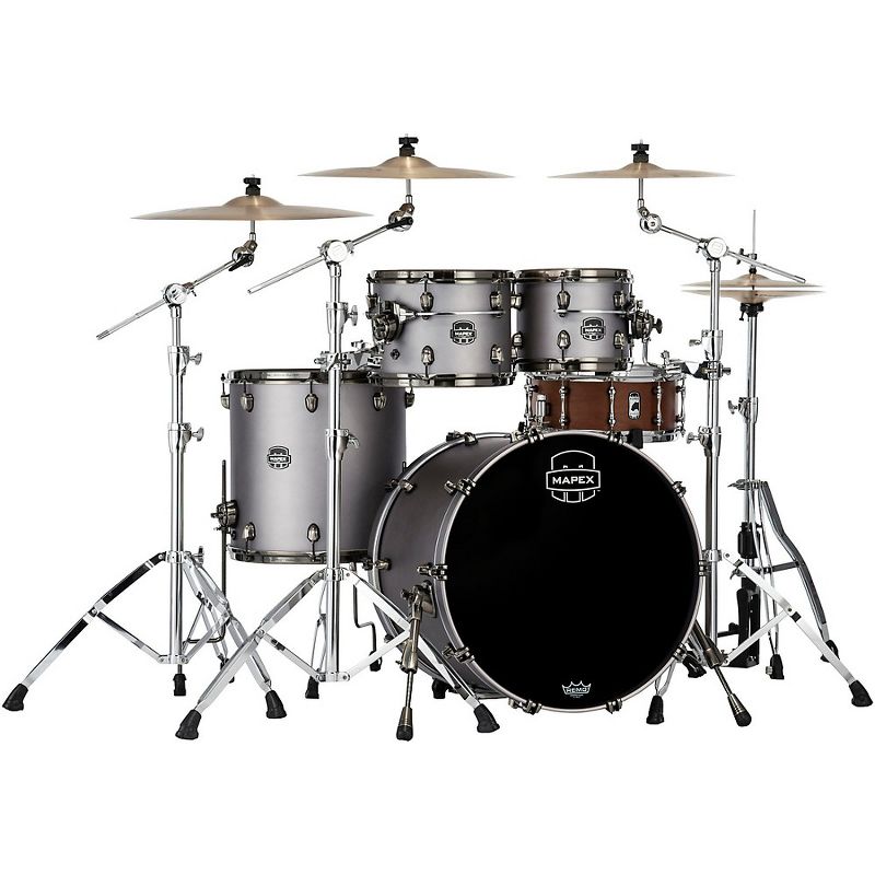 Mapex Saturn Evolution Classic Birch 4-Piece Shell Pack with 22 in. Bass Drum Gun Metal Grey
