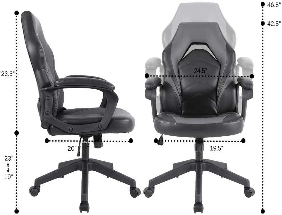Milemont Racing Gaming Chair Executive Bonded Leather Computer Office Chair