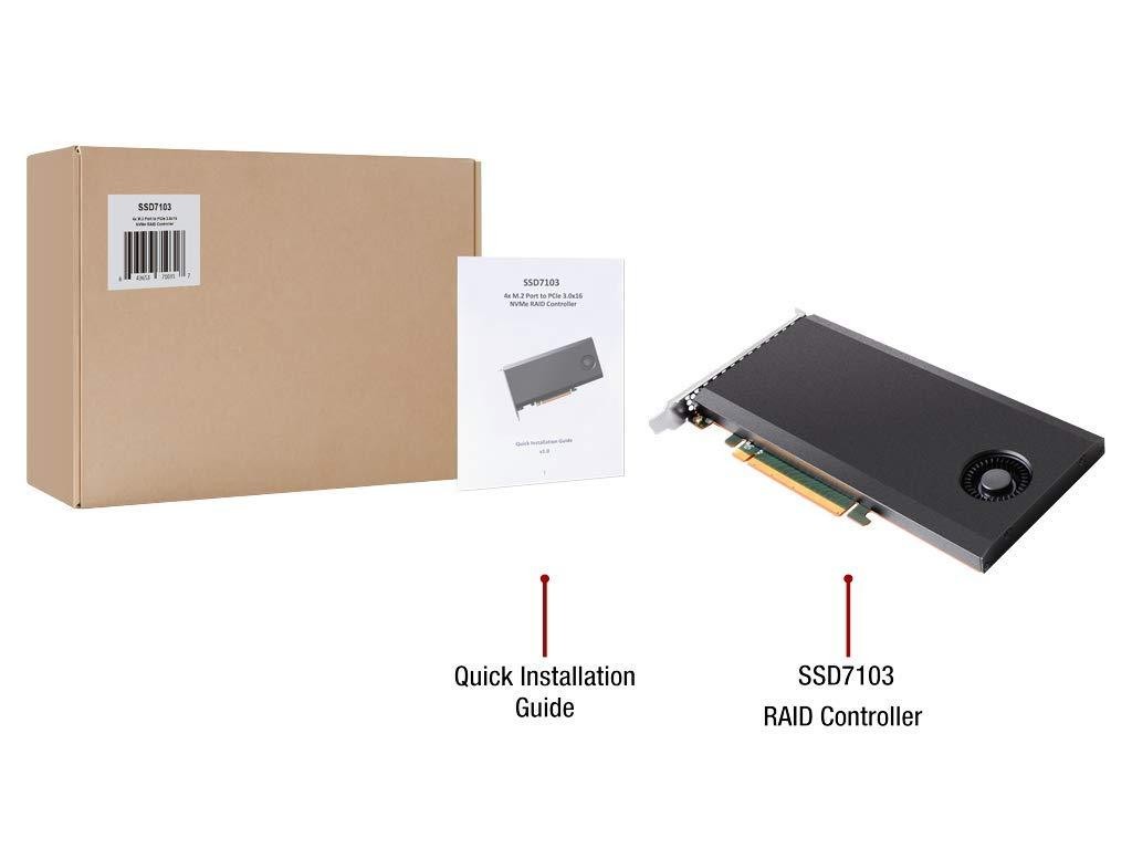 High Point SSD7103 Bootable 4X M.2 NVMe RAID Controller