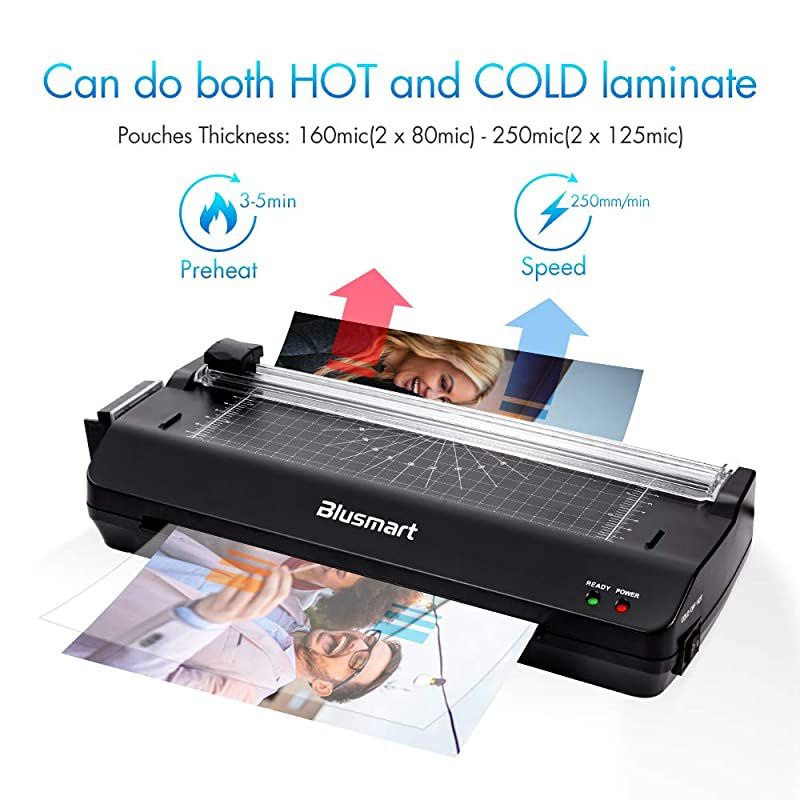 5 in 1  Laminator Set A4 Trimmer Corner Rounder 20 Laminating Pouches Photo Frames Black